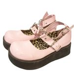Demonia ‎ Size 12 Baby Pink Patent SPRITE-02 Platform Heart Buckle Shoes Photo 1