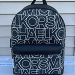 Michael Kors Black Cooper Large Graphic MK Signature Backpack Photo 1