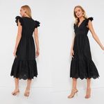 Hyacinth House NEW Black Eyelet Marshall V Neck Classic Midi Dress Size XS Photo 2