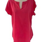 New York & Company Pink Split Crew Neck Short Sleeve Women's Top Size M | 13 Photo 0