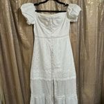 True Decadence White Broderie Bardot Eylet Boho Maxi Dress Size 12 NWT Photo 1
