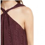Frame  Draped Textured 100% Silk Halter Top in Cabernet Women's Size Medium NWT Photo 1