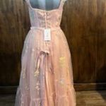 New Fashion Pink Floral Corset Midi Dress Size 10 Photo 2