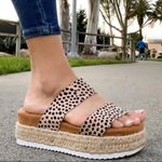 Fabutiq Cheetah Print Espadrille Wedge Platform Photo 2