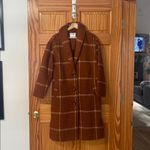 Old Navy  Relaxed Plaid Soft-Brushed Overcoat in Burnt Orange Size Small NWT Photo 2