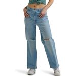 Wrangler High Rise Loose Straight Distressed Light Wash Jeans Size 12 Photo 2