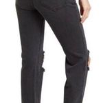 Avec Les Filles  Black Cropped Bootleg Distressed Jeans Photo 1