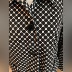 Talbots vintage black & white 3/4 sleeve 4 button shacket blazer cotton size 8. Photo 1