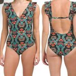 Jessica Simpson  NWOT Flutter Sleeve Swimsuit Large Photo 0