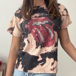 The Rolling Stones Band T Shirt Bleach Dye Graphic Tee Distressed Photo 1