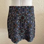 ZARA Black Blue Green Red Floral Embroidered Crochet Sides Mini Skirt Medium Photo 6