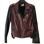 IRO Anabela Lamb Leather Bordeaux Jacket Zip Up SEE MEASUREMENTS FOR SIZING Photo 3