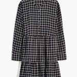 Madewell NEW  Flannel Button-Placket Tiered Mini Dress in Windowpane Photo 0