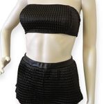 Fashion house New Commando Faux-Leather Smocked Tube Top And Short Set  Photo 0