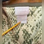 Chico's Chico’s Women Zenergy Zeema Olive Hooded Spring Zipup Snakeskin Print Jacket Photo 1