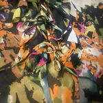 CAbi Floral Sheer Kimono Tie Blouse Style 146 Black Multicolor Medium Li… Photo 11