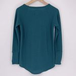 Chaser  Waffle Knit Long Sleeve Thermal Top Teal Women’s Size Small Photo 6