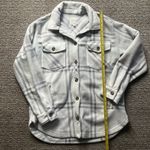Ultra Flirt  Woman's Medium White Gray Plaid Shacket Fleece Jacket Photo 7