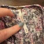 Free People  white, pink & gray lace pleated floral tank top size M Photo 5