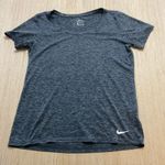 Nike Shirt Womens Medium Short Sleeve Heather Gray Dri-Fit w Logo Lightweight Photo 0