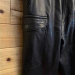 Vintage Merona Sport Sz Medium High Rise Black Leather Cargo Straight Leg Pants Photo 7