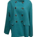 Old Navy Teal mock neck double breasted pea coat Photo 0