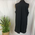 Athleta Black Button Up Sleeveless Tunic Shirt Top L Photo 2