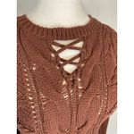 Aeropostale  Brown Sweater Jr XS Cold Shoulder Long Sleeve Rust Academia Neutral Photo 1