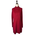 Athleta  Dress Women XL Red Claret Zip Neck Wool Blend Olympia Sweater Dress Photo 1