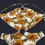 Sunflower Print Cutout Swimsuit Multiple Photo 6