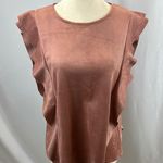 Freeway Apparel Women's Ruffled Sleeveless Top - Rose - missing button Photo 0