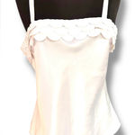 Vanity Fair Vintage  White Camisole Tiered Scallops Poly MADE IN USA Med Romantic Photo 0