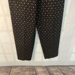 Talbots  Black Navy Gold Crest Print Stretchable Cotton Dress Pants Size 8 Photo 2