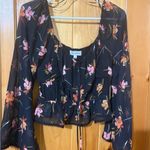 Lost + Wander Women's  BEACHY OASIS TOP BLACK MULTI FLORAL Size S NWT Photo 9