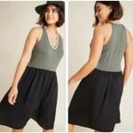 Anthropologie Anthro Dolan Left Coast Collection Sienna V-Neck Tank Dress Size L Green Black Photo 1