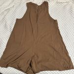 Free People  Elliot Romper Cotton Brown Photo 6