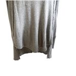Free People  Oversized Thermal Top Gray Size Large ScoopNeck Bohemian Grunge Photo 2