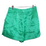 J.Crew Womens Drapey AM950 Kelly Green Linen Satin High Rise Shorts Size 6 NWT Photo 2