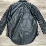 Wilfred  By Aritzia Vegan Leather Shirt Jacket Black Shacket‎ Size Small Photo 4