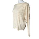 Vince  Ivory Pointelle Wool Cashmere Boatneck Drop Sleeve Sweater, Sz S Photo 7
