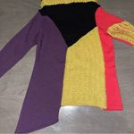 Save The Queen Vintage Unique Asymmetrical Patched Sweater Purple Photo 2