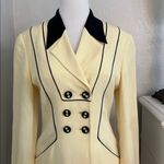 Fendi  Vintage Retro Double Breasted Black And Yellow Blazer‎ Size 8 Photo 2