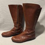 Born Amila Tall Studded Brown Leather Zip Boots Size 8M Photo 3