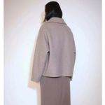 Mango Missouri Boucle Shacket Faux Shearling Collar Camel Tan S Photo 2