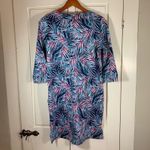 Caribbean Joe Womens Tropical Palm Print V Neck 3/4 Sleeve Dress Size S Photo 1