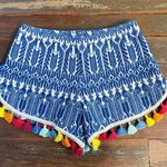 Judith March Colorful Embroidered Tassel Pull On Shorts ~ Size Medium 💛🍄 Photo 5