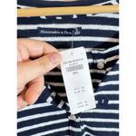 Abercrombie & Fitch NWT  Womens Top Short Sleeve 100% Cotton Blue White Striped Photo 3