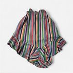 a.n.a  Colorful Striped Ruffle Midi Skirt, Asymmetrical, Size Medium Photo 1
