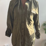 ZARA  Z1975 Denim‎ Olive Green Shirt Top Button Down Sm Photo 0