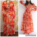 Long sleeve low V neck maxi dress size M Size M Photo 3